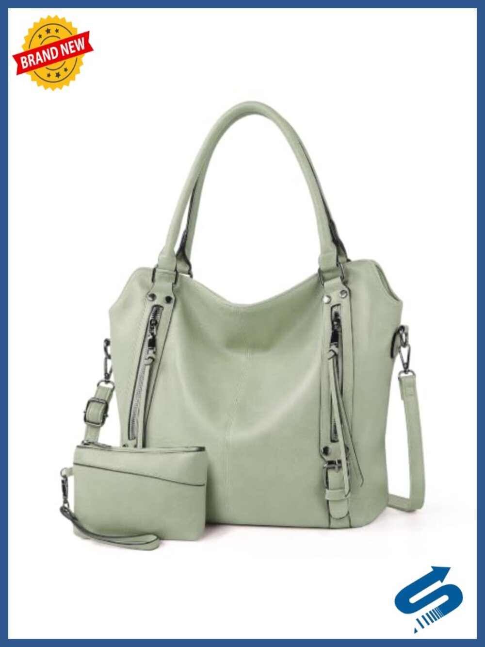 Large Hobo Shoulder Tote Bag for Women PU Leather Laptop Purse with Coin Purse